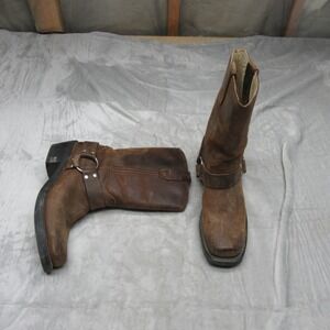 Durango Women 7.5M Boots Crossroads Brown Leather Harness Square Cowboy Riding